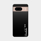 Customize Name Gradient Glass Case Cover Black For Google Pixel 8 5G
