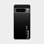 Customize Name Gradient Glass Case Cover Black For Google Pixel 8 Pro 5G