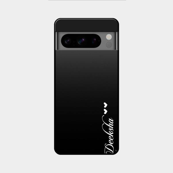 Customize Name Gradient Glass Case Cover Black For Google Pixel 8 Pro 5G