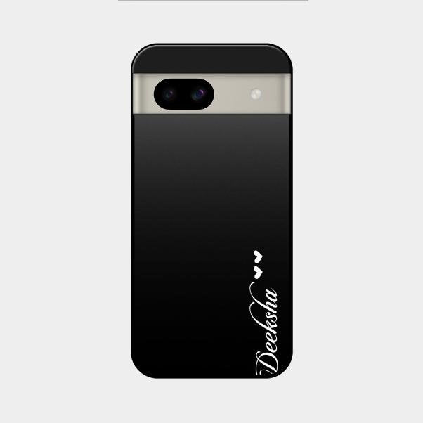 Customize Name Gradient Glass Case Cover Black For Google Pixel 8A 5G