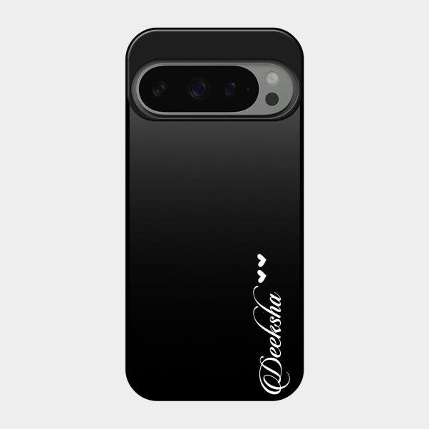 Customize Name Gradient Glass Case Cover Black For Google Pixel 9 Pro 5G
