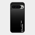 Customize Name Gradient Glass Case Cover Black For Google Pixel 9 Pro Xl