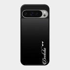 Customize Name Gradient Glass Case Cover Black For Google Pixel 9 Pro Xl