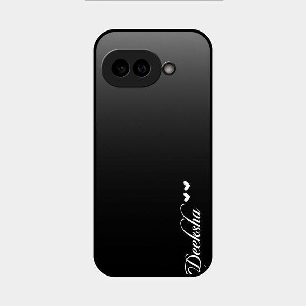 Customize Name Gradient Glass Case Cover Black For Google Pixel 9A 5G