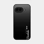 Customize Name Gradient Glass Case Cover Black For Google Pixel 9A 5G