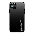 Customize Name Gradient Glass Case Cover Black For iPhone 11 Pro Max
