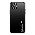 Customize Name Gradient Glass Case Cover Black For iPhone 11 Pro