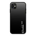 Customize Name Gradient Glass Case Cover Black For iPhone 11
