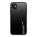 Customize Name Gradient Glass Case Cover Black For iPhone 11