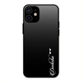 Customize Name Gradient Glass Case Cover Black For iPhone 12 mini