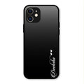 Customize Name Gradient Glass Case Cover Black For iPhone 12