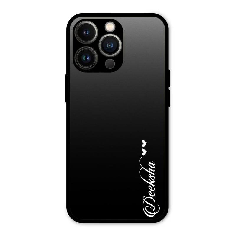 Customize Name Gradient Glass Case Cover Black For iPhone 13 Pro Max