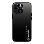 Customize Name Gradient Glass Case Cover Black For iPhone 13 Pro Max
