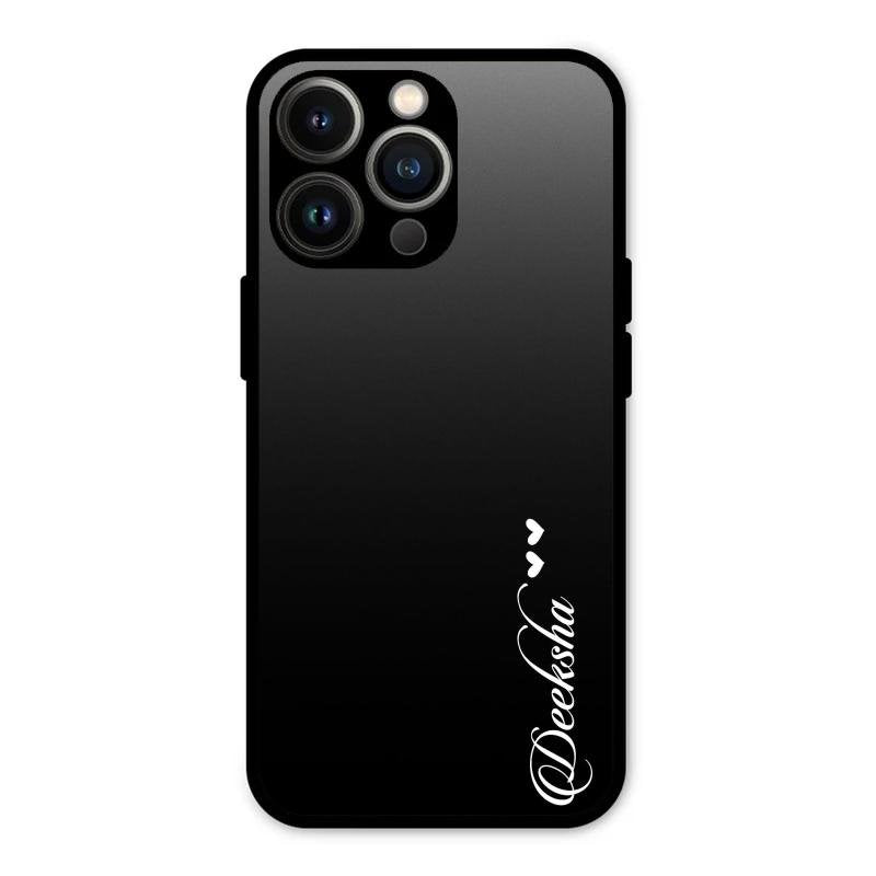 Customize Name Gradient Glass Case Cover Black For iPhone 13 Pro