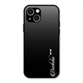 Customize Name Gradient Glass Case Cover Black For iPhone 13