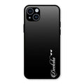 Customize Name Gradient Glass Case Cover Black For iPhone 14