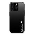 Customize Name Gradient Glass Case Cover Black For iPhone 15 Pro Max