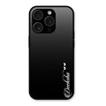 Customize Name Gradient Glass Case Cover Black For iPhone 15 Pro