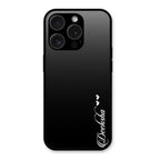 Customize Name Gradient Glass Case Cover Black For iPhone 15 Pro