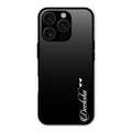 Customize Name Gradient Glass Case Cover Black For iPhone 16 Pro Max