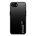 Customize Name Gradient Glass Case Cover Black For iPhone 16e