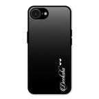 Customize Name Gradient Glass Case Cover Black For iPhone 16e