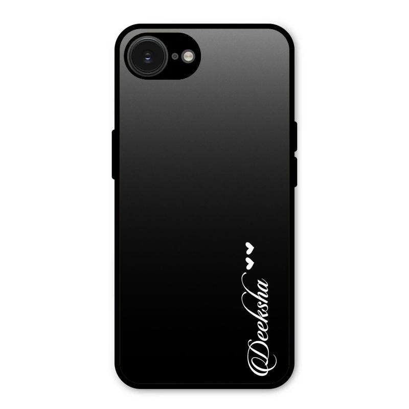 Customize Name Gradient Glass Case Cover Black For iPhone 16e