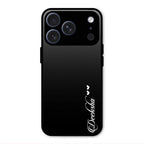 Customize Name Gradient Glass Case Cover Black For iPhone 17 Pro