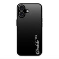 Customize Name Gradient Glass Case Cover Black For iPhone 17