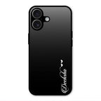 Customize Name Gradient Glass Case Cover Black For iPhone 17