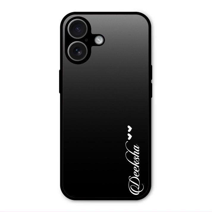 Customize Name Gradient Glass Case Cover Black For iPhone 17
