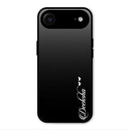 Customize Name Gradient Glass Case Cover Black For iPhone Air