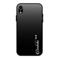 Customize Name Gradient Glass Case Cover Black For iPhone XR