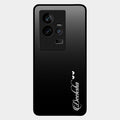 Customize Name Gradient Glass Case Cover Black For Iqoo 11 5G