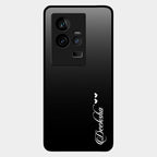 Customize Name Gradient Glass Case Cover Black For Iqoo 11 5G