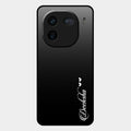 Customize Name Gradient Glass Case Cover Black For Iqoo 12 5G