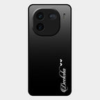 Customize Name Gradient Glass Case Cover Black For Iqoo 12 5G
