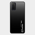 Customize Name Gradient Glass Case Cover Black For Iqoo 3 5G