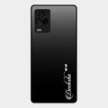 Customize Name Gradient Glass Case Cover Black For Iqoo 7 Legend 5G