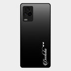 Customize Name Gradient Glass Case Cover Black For Iqoo 7 Legend 5G