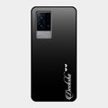 Customize Name Gradient Glass Case Cover Black For Iqoo 9 5G