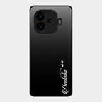 Customize Name Gradient Glass Case Cover Black For Iqoo Neo 10R 5G