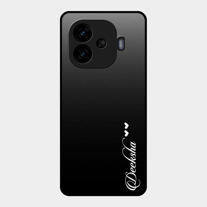 Customize Name Gradient Glass Case Cover Black For Iqoo Neo 10R 5G