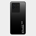 Customize Name Gradient Glass Case Cover Black For Iqoo Neo 6 5G