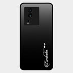 Customize Name Gradient Glass Case Cover Black For Iqoo Neo 7 Pro 5G