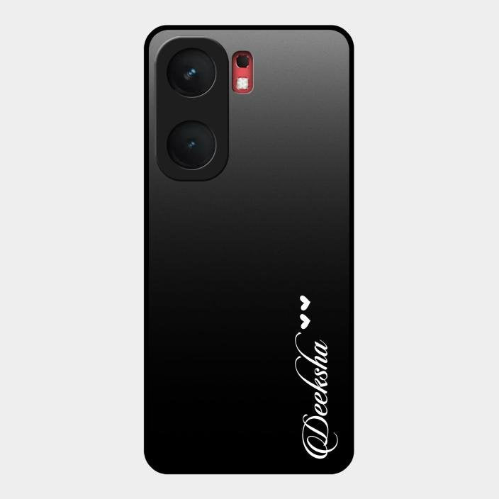 Customize Name Gradient Glass Case Cover Black For Iqoo Neo 9 Pro 5G