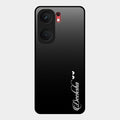Customize Name Gradient Glass Case Cover Black For Iqoo Neo 9 Pro 5G