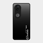 Customize Name Gradient Glass Case Cover Black For Iqoo Z10R