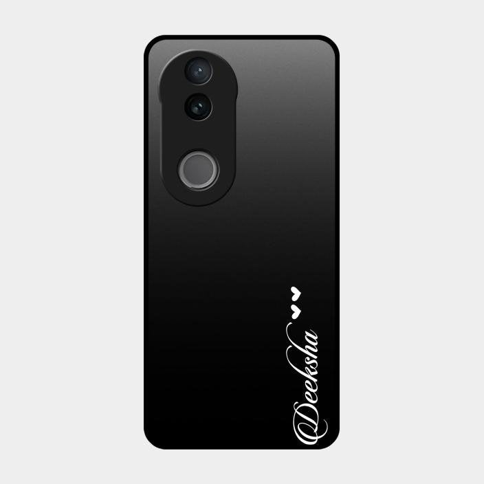 Customize Name Gradient Glass Case Cover Black For Iqoo Z10R