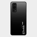 Customize Name Gradient Glass Case Cover Black For Iqoo Z3 5G